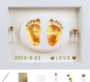 Baby Footprint Kit, Baby Handprint and Footprint Kit - Wooden Handprint and Footprint Making Kit | Fetal Hair Collection Bottle, Baby Keepsake