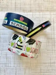 3 Rolls Back to school Washi Tape set papercraft scrapbook planner supply