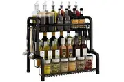 Vibe Geeks 2 Tier Spice Racks Countertop Organizer - Black