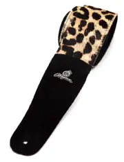 Magma Leathers 2.52" Delux Argentinean WHITE LEOPARD Chamois Leather Guitar Stra