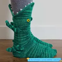 在飛比找蝦皮購物優惠-爆品Knit Crocodile Socks耶誕節針織鱷魚襪