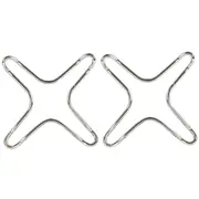 2pc Avanti 9.5cm Metal Gas Stove Ring Reducer Trivet Support Cooktop Set Silver