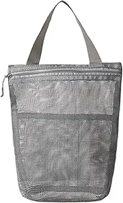 [Generic] Mesh Toiletry Bag,Foldable Mesh Toiletry Bath Pouch - Multifunctional Shower Accessories, Large Capacity Toiletry Organizer for Bathroom, Dorm, Gym