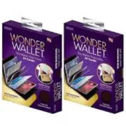 Wonder Wallet - Amazing Slim RFID Wallets As Seen on TV, Black Leather (3 Pack