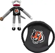 Littlearth Unisex-Adult NFL Indianapolis Colts Sock Monkey and Flying Disc Pet Toy Combo Set, Team Color, One Size, (3C00932-COLT)