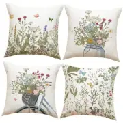 Spring Pillow Covers 18x18 Inch Set of 4 18" x 18" (Pack of 4) Wild Flower