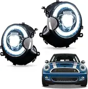 2PCS LED Headlight Assembly Compatible For BMW And Mini-Cooper R56 R57 R58 R59 2007-2013 Turn Signal Light DRL Hi/Low LED Headlamp Car Styling(Left Hand Drive)