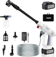 [Vagueior] Cordless Pressure Washer, 950PSI Portable Power Washer,with 21V 4.0AH Rechargeable Battery and Charging Kit, 6-in-1 Nozzle, Suitable for Outdoor Cleaning and Watering. (White)