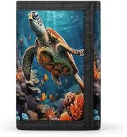 [SKTNBM] Trifold Wallet,Sea Turtles Diamond Painting Print Slim Wallet,front Pocket Wallet,best Men's Trifold Wallet,slim And Sleek for Men And Women, Black, One Size, Modern, Black, One Size, Modern