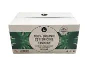 NIB L. Organic Cotton Core Regular Unscented Tampons 76 Count