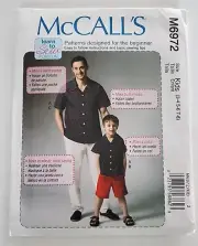McCall’s 6972 Boys Button Down Shirt Shorts Pants Beginner Pattern Learn To Sew
