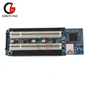 PCI-E Express X1 to Dual PCI Riser Card Slot Expansion Adapter USB 3.0 +Cable