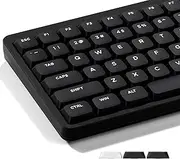 Low Profile Keycaps, Double Shot PBT, Compatible for 60% 75% 80% 85% 100% MX Switches Mechanical Keyboards, Black 127 Keys (Not Shine Through)