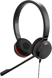Jabra Evolve 30 II, Unified Communications Certified Stereo Corded Headset with Call Control Unit, Noise-Cancelling Microphone, LED Indicators, Excellent Sound Quality - USB-C/A, Black