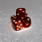 Dice - 5 Pcs Set Red & Black Ombre, Gold Accents, For Games Collections