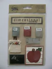 Pixie Press SCHOOL Books Apple Chalk Board Dimensional Accents NIP
