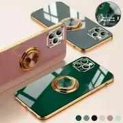 Luxury Shockproof Silicone Ring Case Stand Cover for iPhone 15 14 13 12 Pro Max