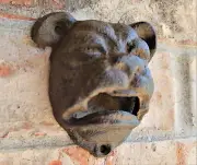Rustic Cast Iron Bulldog Bust Beer Bottle Opener Wall Mounted Metal Dog Statue