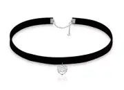 BLACK VELVET TREE OF LIFE CHOKER: STERLING SILVER AND 24K GOLD