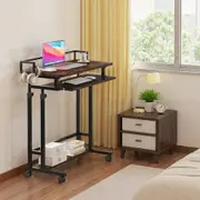 OAKORY 80cm L x 40cm W x 75cm H Writing Desk Adjustable Compact Desk with Keyboard Tray & Storage Shelf for Home Office Study