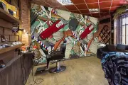 3D Brush G141 Hair Cut Barber Shop Wallpaper Wall Murals Self-adhesive Honey