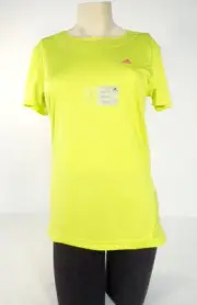 Adidas ClimaLite Lime Lightweight Short Sleeve Athletic Shirt Women Medium M NWT