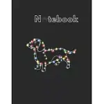 NOTEBOOK: DACHSHUND CHRISTMAS LIGHT NOTEBOOK FOR DOG FANS ANIMAL PRINT JOURNAL COLLEGE RULED BLANK LINED 110 PAGES OF 8.5