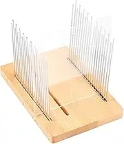 GOKENA Bread Slicer with Wooden Base Bread Slicers for Homemade Bread Adjustable Bread Slicing Guide Stainless Steel Slicing Guide Foldable Bread Slicing Guide for Bagels or Even Bread Slices