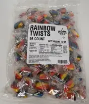 Rainbow Twists Hard Candy Individual Wrapped Candy 1 lb /16 Oz Atkinson Co