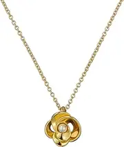 [TED BAKER] Women's London Flora Pearl Flower Pendant Necklace (Gold/Pearl)
