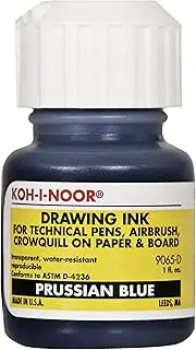 Koh-I-Noor Pigment-Based Drawing Ink, 1 Oz. Bottle, Prussian Blue