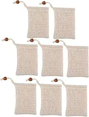 Ipetboom 8pcs Soap Saver Bag Mesh Soap Holder Foaming Pouch Exfoliating Drawstring Bag