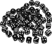 Toyvian 50pcs Dice Board Game Accessories Dice Board Game Tool Party Accessories Party Favor Acrylic Black