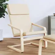 Cream Fabric Relaxing Chair Comfortable Lounge Seat Modern Design Home Decor