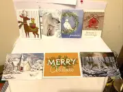 7 Assorted Christmas Cards W/ Envelopes Assorted Greetings
