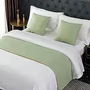 Solid Color Bed Runner Modern Bed Scarves Matching Cushion Set No Fading Bed Scarf Bedroom Hotel Home Bedspread Bedding Towel Decoration,A-1*Pillowcase