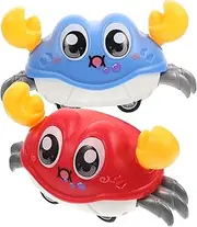 MOLUCKFU 2pcs Walking Crab Toy Crab Toy for Pet Toys Educational Glide Car Novelty Car Toy Babyautomotive Game Simulation Crab Educational Simulation Crab Plastic Puzzle