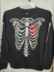 XXL (18) Teens Halloween Skeleton Long Sleeve Hoodie Sweatshirt Pullover Tops