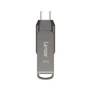 Lexar JumpDrive D400 Dual 64GB USB 3.1 Flash Drive Titanium (LJDD400-64G-BNU)