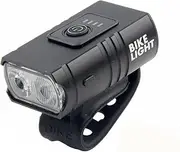 Rechargeable LED Bike Light Set, Waterproof Bicycle Headlight and Rear Light, 6 Lighting Modes, Micro USB Charging, Red Warning Light