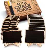 Mini Chalkboard Signs, 20 Pack Framed Small Chalk Board Food Labels With Easel
