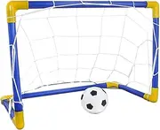 Football Goal for Children - Mini Football Goal Post for Indoor Outdoor Play | Foldable Football Net with Ball Pump | Junior Football Training for Garden, Portable Sports Toy, Exercise Target for