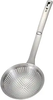 AIMALL 5.5in 304 Stainless Steel Colander with Long Anti-Scald Handle, Thickened Mesh for Noodles, Dumplings, and Frying, Hot Pot Filter Spoon for Commercial Use