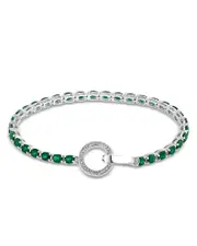 Bloomingdale's Fine Collection Emerald & Diamond Toggle Tennis Bracelet in 14K White Gold