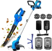20V Cordless String Trimmer & Edger and Leaf Blower Combo Kit, 12 Inch Weed Wack