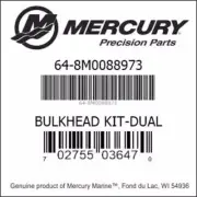 MERCURY QUICKSILVER 8M0088973 BULKHEAD KIT-DUAL