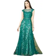 LARA New York Inspired Lace Gown with Cap Sleeves in Green at Nordstrom, Size 14