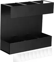 Straw Holder for Cabinet,Straw Organizer with Adhesive - Reusable Wall Mounted Slim 3 Grid Rack for Party Home Drinking Wall Fridge Kitchen Cupboard Pantry
