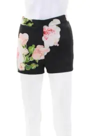 Cynthia Rowley Womens Floral Back Zipped Multicolored Shorts Size 2
