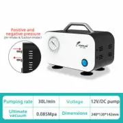 30L/m Oil-free Diaphragm Vacuum Pump Lab Filter Pump Negative Pressure Pump 50W
